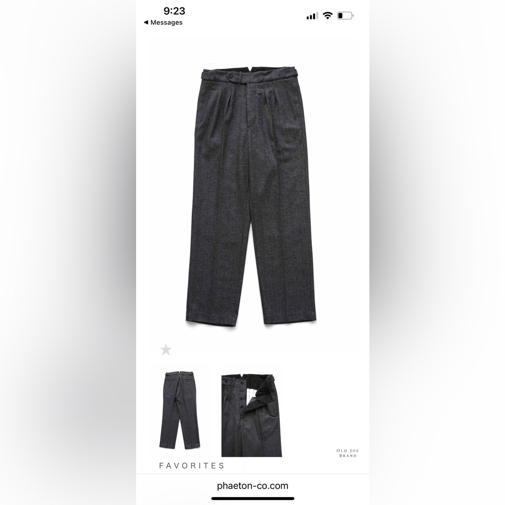 Old Joe Brand Pleated Trousers Zigzag Herringbone 97Wool 3 Cashmere  Lined